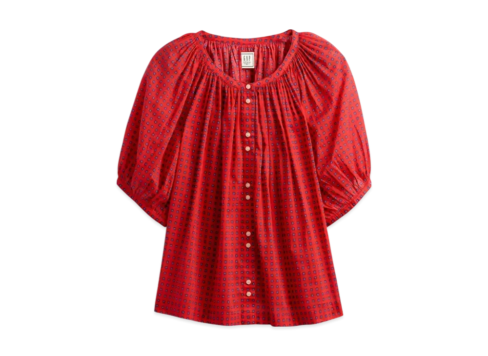 GAP x DOEN Gingham Check Tops "Vermilion Red"