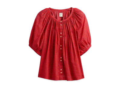 GAP x DOEN Gingham Check Tops "Vermilion Red"