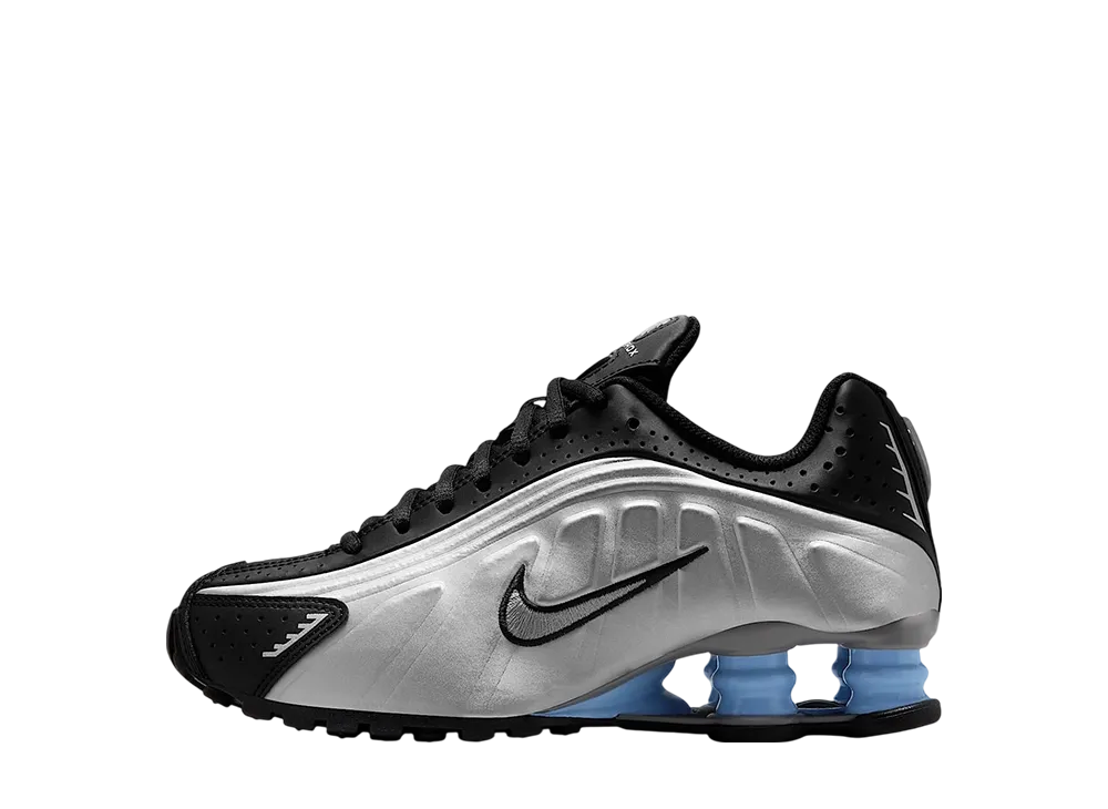 Nike GS Shox R4 "Metallic Silver/Black/Psychic Blue"