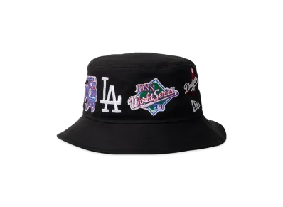 NEW ERA Bucket 01 MLB Many Patch Los Angeles Dodgers "Black"