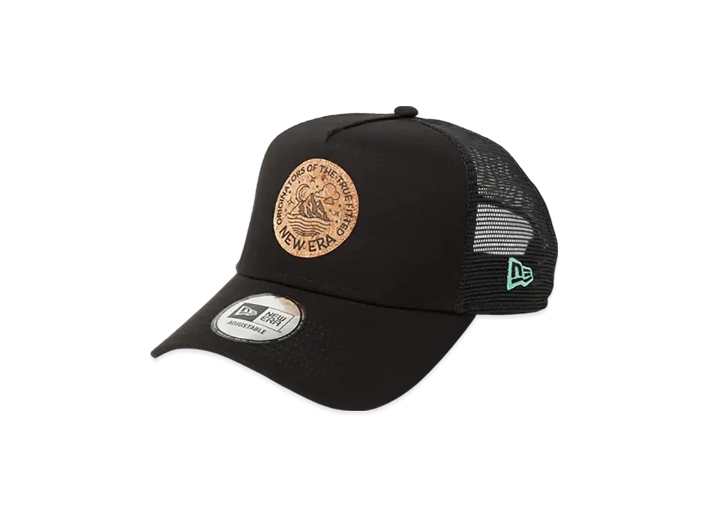 NEW ERA Outdoor 9Forty A-Frame Tracker Circle Logo Cork Patch "Black"