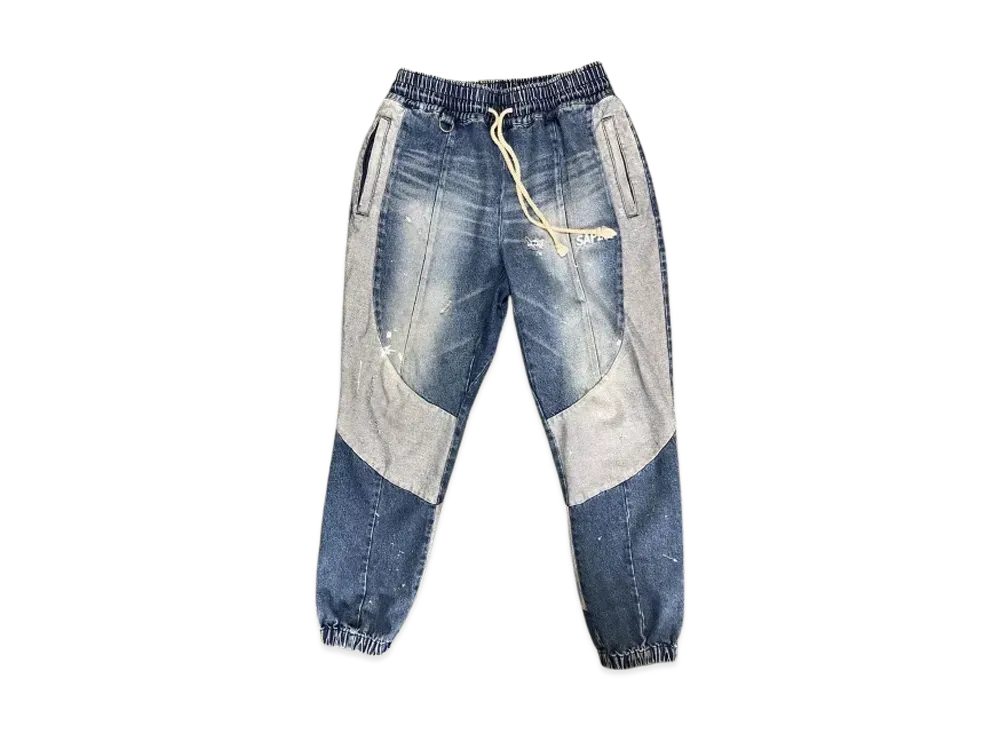 SAPEur サプール デニム トラック パンツ インディゴ Mサイズ