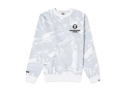 A BATHING APE Now Silicon Badge Camo Crew Sweat "White"
