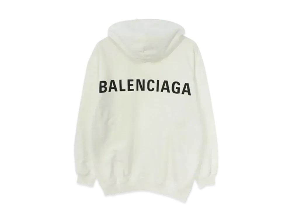 バレンシアガ バックロゴ フーディー "ホワイト" 556113TAV37
