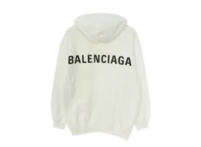 BALENCIAGA Back Logo Hoodie "White"