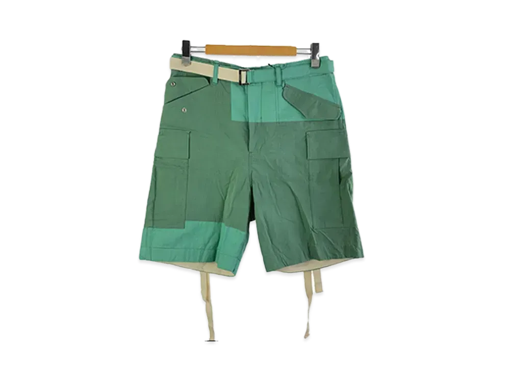 sacai 21SS Cotton Nylon Oxford Short "Green"