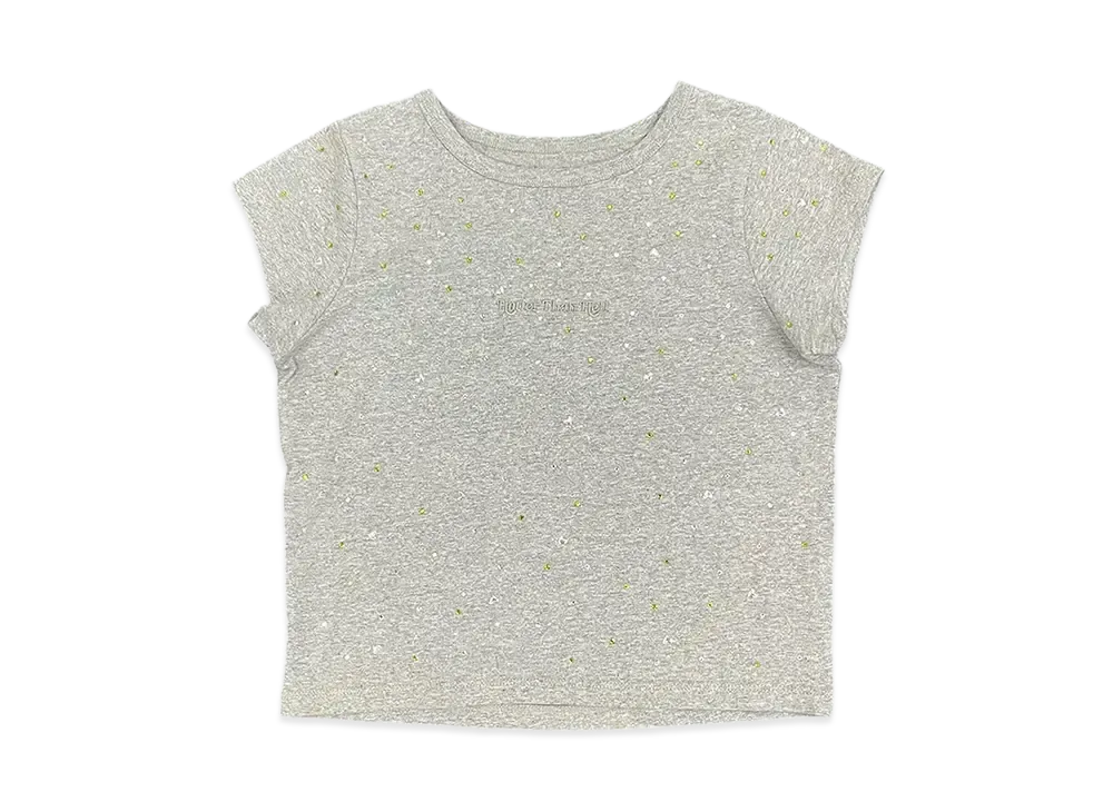 HTH Rhinestone Cropped Tee "ASH"