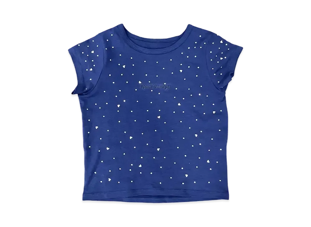 HTH Rhinestone Cropped Tee "NAVY"