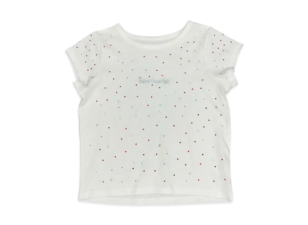 HTH Rhinestone Cropped Tee "WHITE"