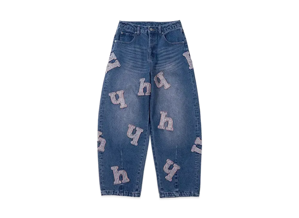 HTH H flower logo denim "BLUE"