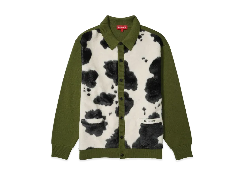 Supreme Cow Print Cardigan "Moss"