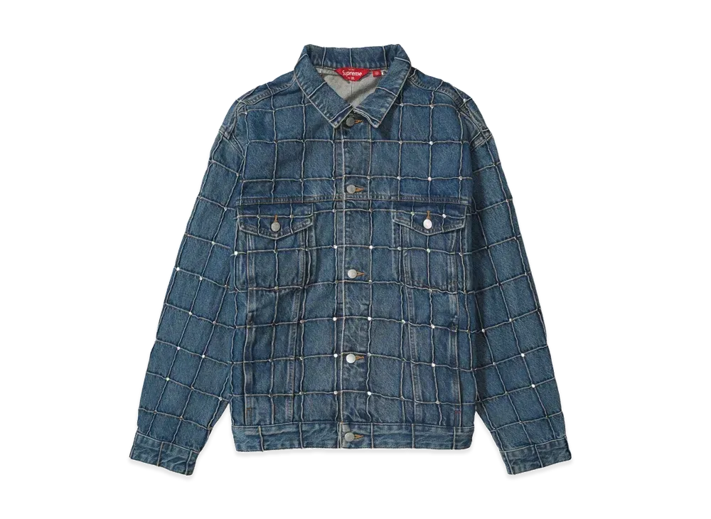 Supreme Studded Seam Denim Trucker Jacket "Blue"