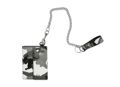 Supreme Leather Chain Wallet (25SS) "Snow Camo"