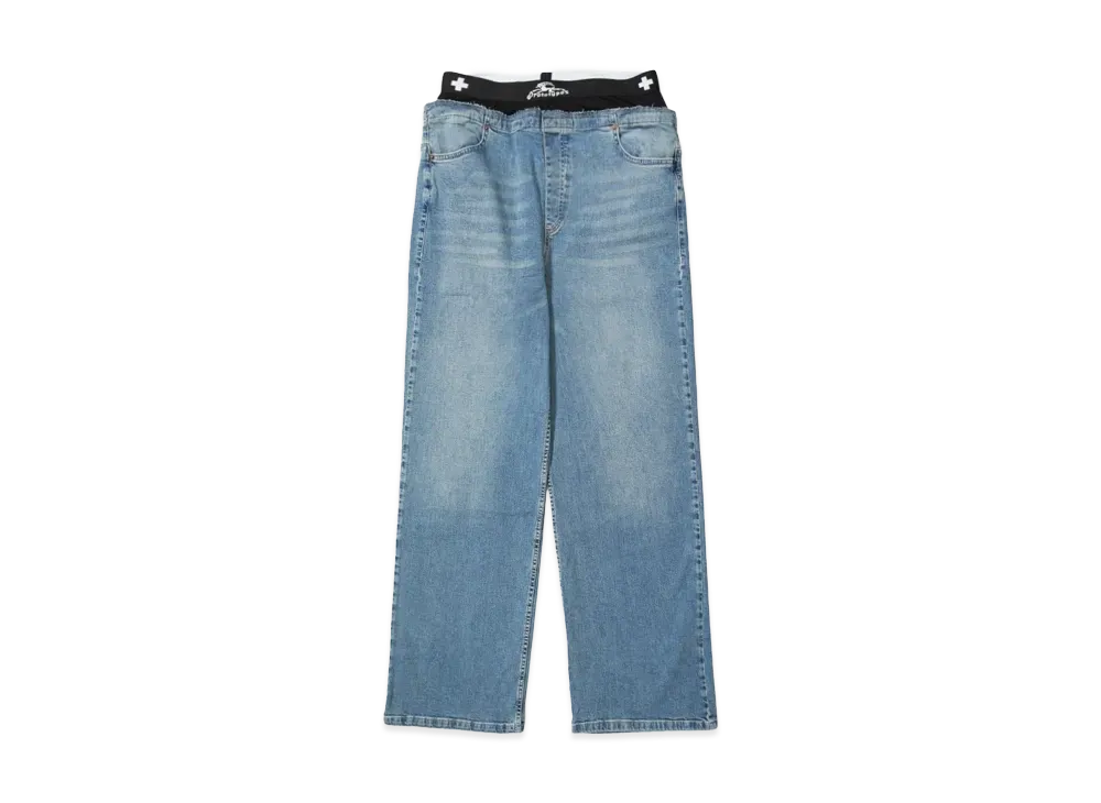 【関税込み】Prototypes ブルー ウエスト レギュラージーンズ Prototypes WAISTBAND DENIM REGULAR 
