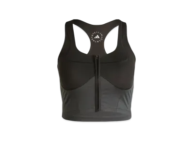 adidas by Stella McCartney Two-Tone Zip Crop Top "Black/Carbon"