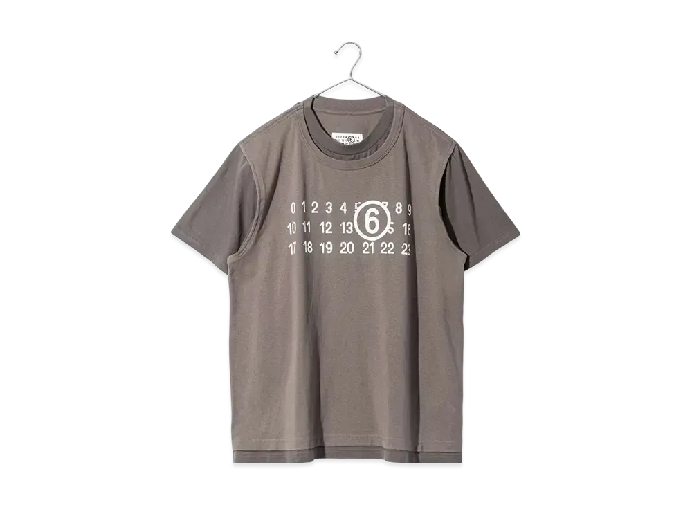 MM6 Maison Margiela Two Layer Numbering T-Shirt "Taupe"