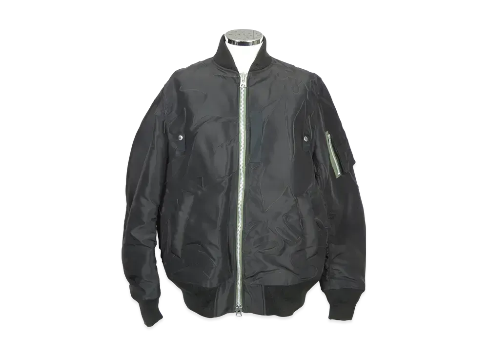 sacai Nylon Twill Embroidered Patch Blouson "Black"