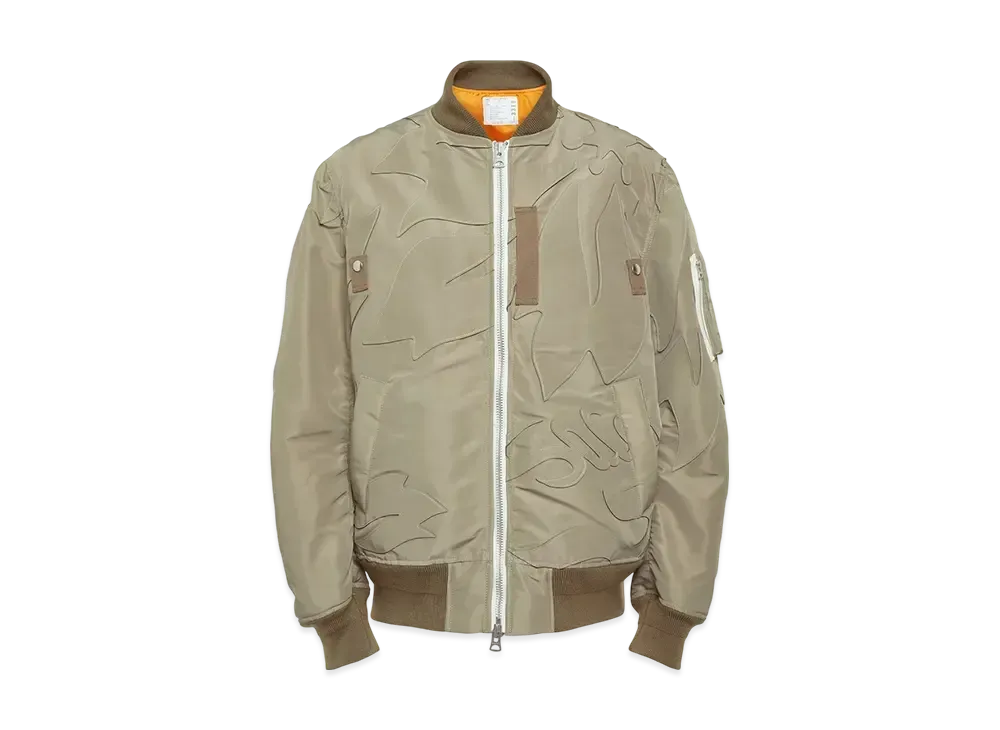 sacai Nylon Twill Embroidered Patch Blouson "Beige"