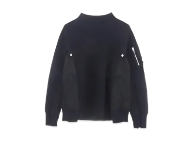 sacai 24SS Sponge Sweat Nylon Twill Pullover "Black"