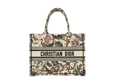 Dior Medium Dior Book Tote Animaux Fantastiques Embroidery "White/Multicolor"