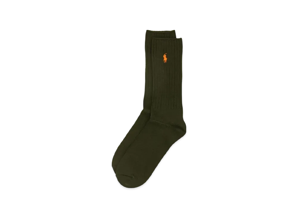 Polo Ralph Lauren Cotton Blend Crew Socks "Olive"