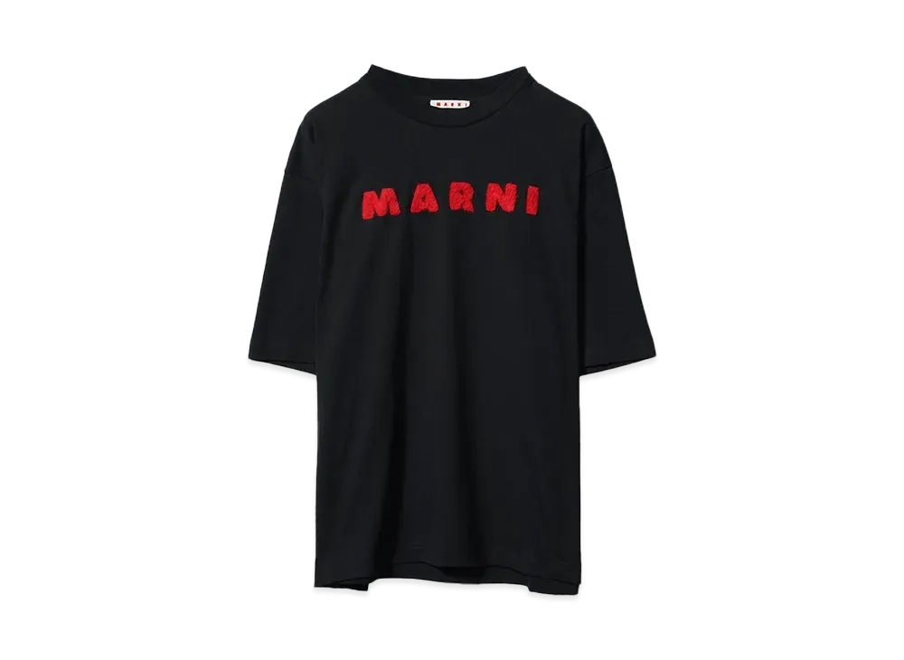 MARNI MOHAIR PATCH LOGO T-SHIRT "BLACK"