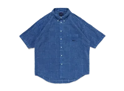 DESCENDANT Distribution Patchwork SS Shirt Pigment Dye "Blue"