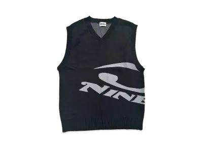 9090 Big Heisei Logo Knit Vest "BLACK"