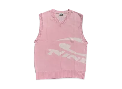 9090 Big Heisei Logo Knit Vest "SAKURA"