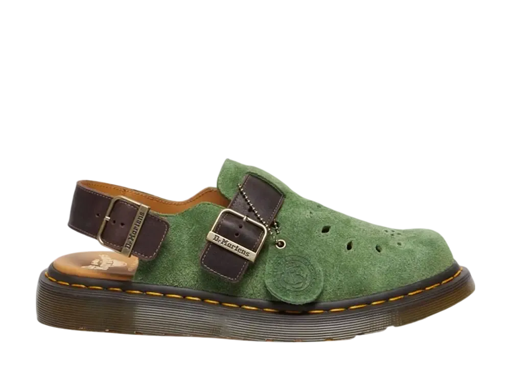Dr.Martens Jorge Desert Oasis Suede Slingback Mule "Green/Brown"