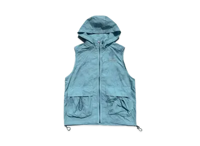 9090 Tie dye Hooded Nylon Vest "LIGHT BLUE"