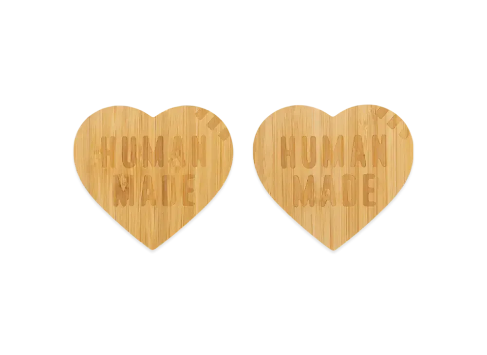 HUMAN MADE Heart Bamboo Coaster Set 2P "Beige"