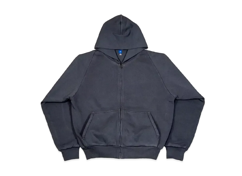 YEEZY GAP Doubleface Wide Silhouette Zip Up Sweat Hoodie "Poetic Black"