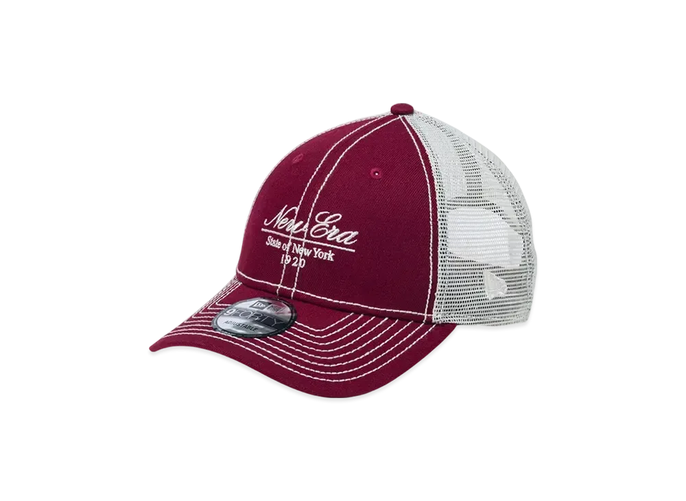 NEW ERA 9Forty Tracker Script Logo "Cardinal/Chrome Mesh"