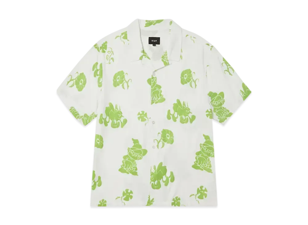HUF Summer 25 Trip Flocked Resort Shirt "White"