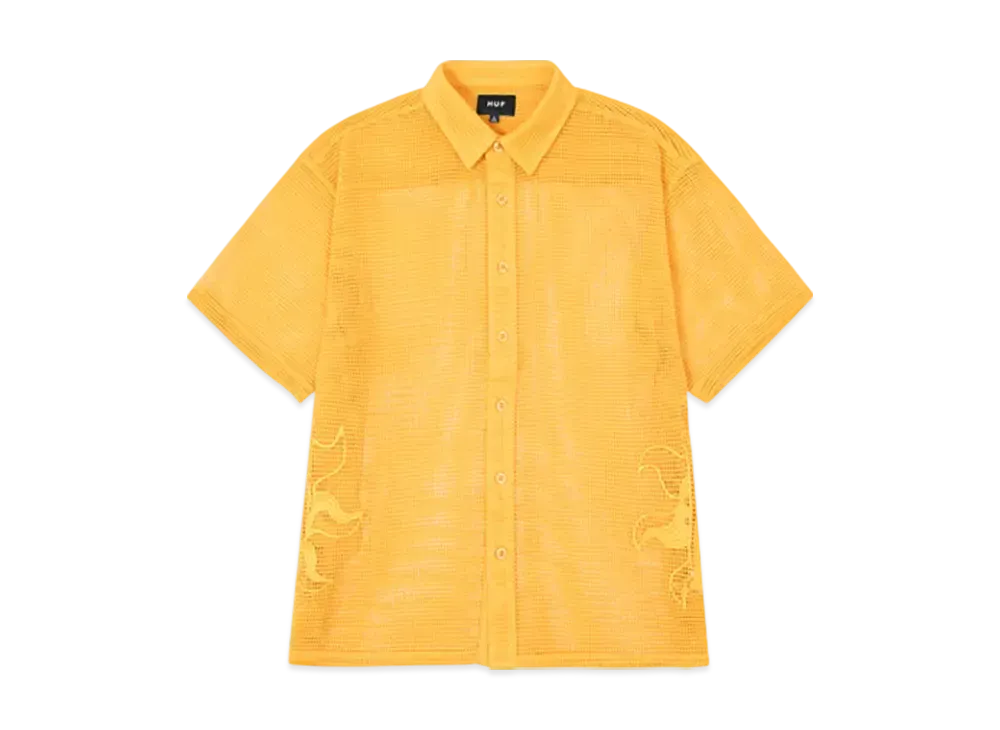 HUF Summer 25 Apollo Mesh Shirt "Tarragon"
