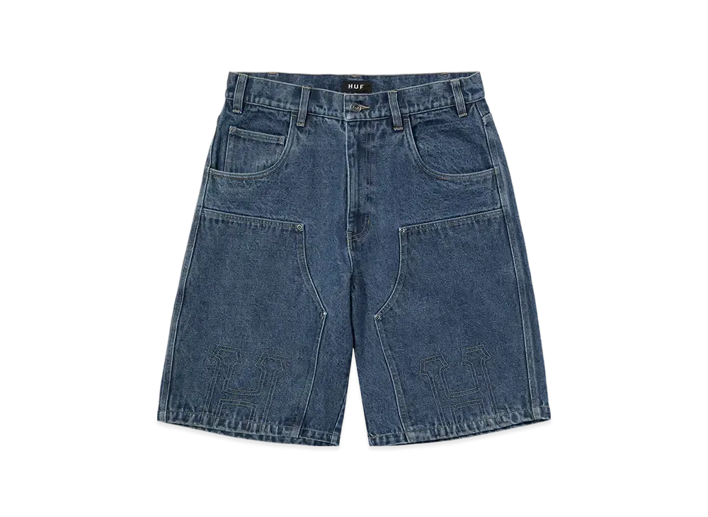 HUF Summer 25 Classic H Double Knee Denim Short "Stone Wash Indigo"