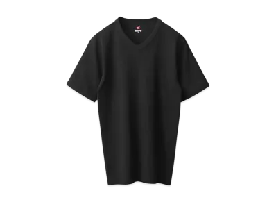 Hanes BEEFY Rib V-neck T-shirt "Black"