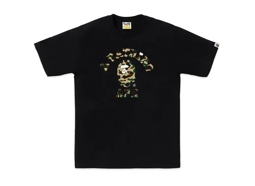 A BATHING APE 1ST Camo College Tee "Black/Yellow"