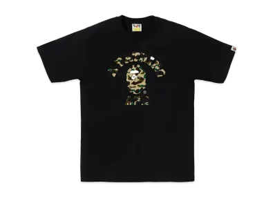 A BATHING APE 1ST Camo College Tee "Black/Yellow"