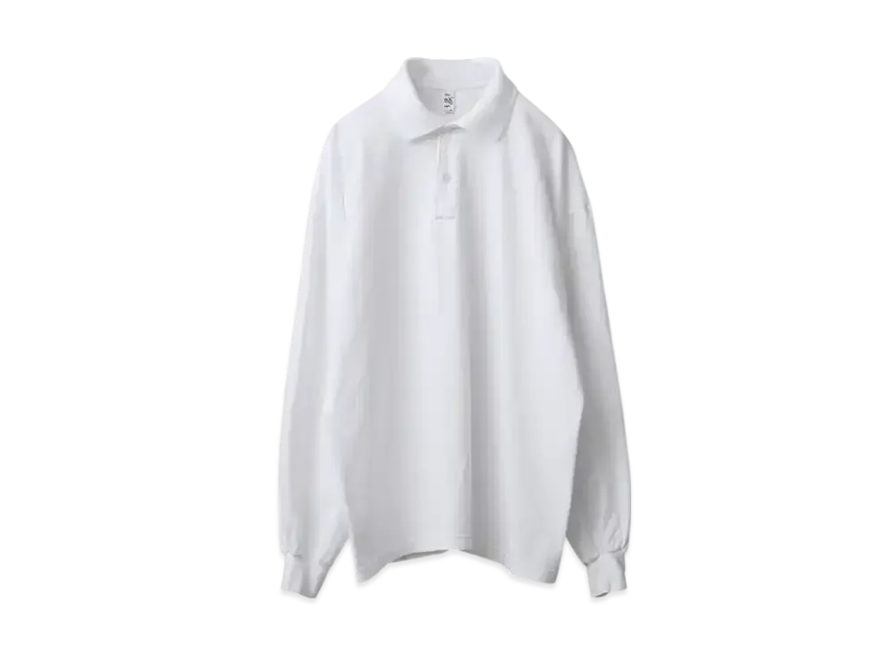 Los Angeles Apparel Garment Dye Long Sleeve Polo Shirt "White"