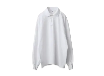 Los Angeles Apparel Garment Dye Long Sleeve Polo Shirt "White"