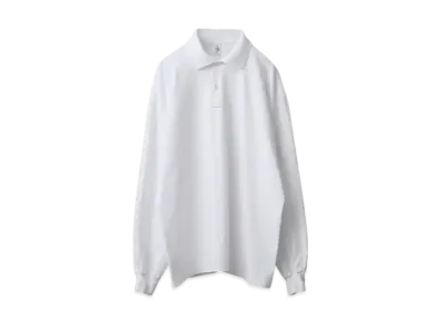 Los Angeles Apparel Garment Dye Long Sleeve Polo Shirt "Off White"