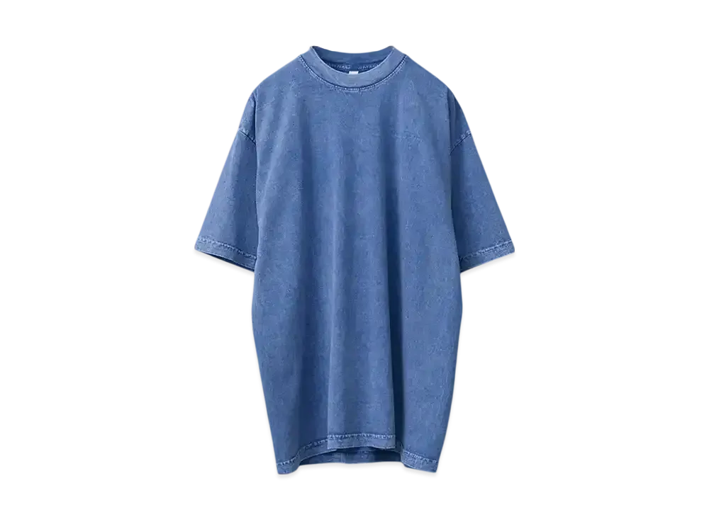Los Angeles Apparel Garment Dye Short Sleeve Crew Neck T-shirt Mineral Wash "Indigo"