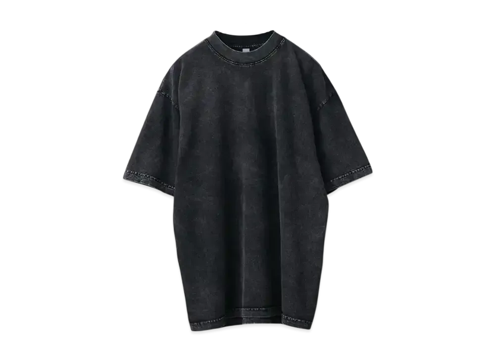 Los Angeles Apparel Garment Dye Short Sleeve Crew Neck T-shirt Mineral Wash "Carbon Black"