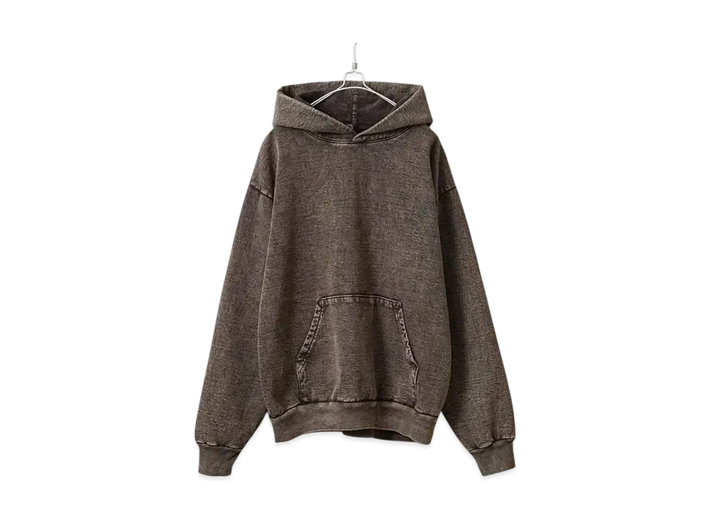 Los Angeles Apparel 14oz Mineral Wash Heavy Fleece Pullover Hoodie Sweat Parka "Cocoa"