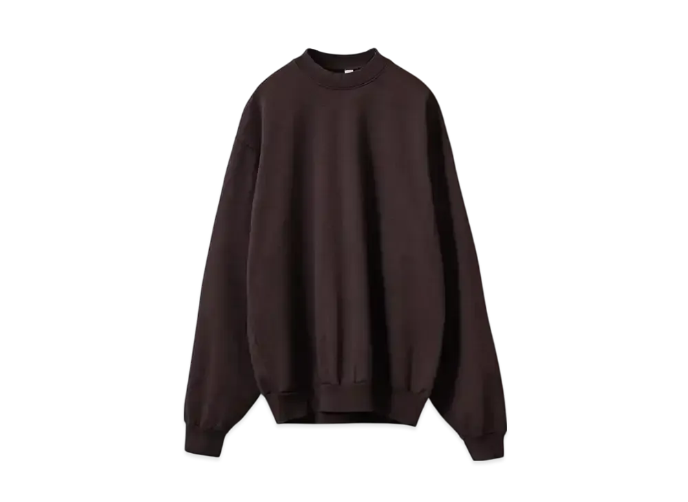 Los Angeles Apparel 14oz Garment Dye Heavy Fleece Crew Neck Pullover Sweatshirt "Brown"