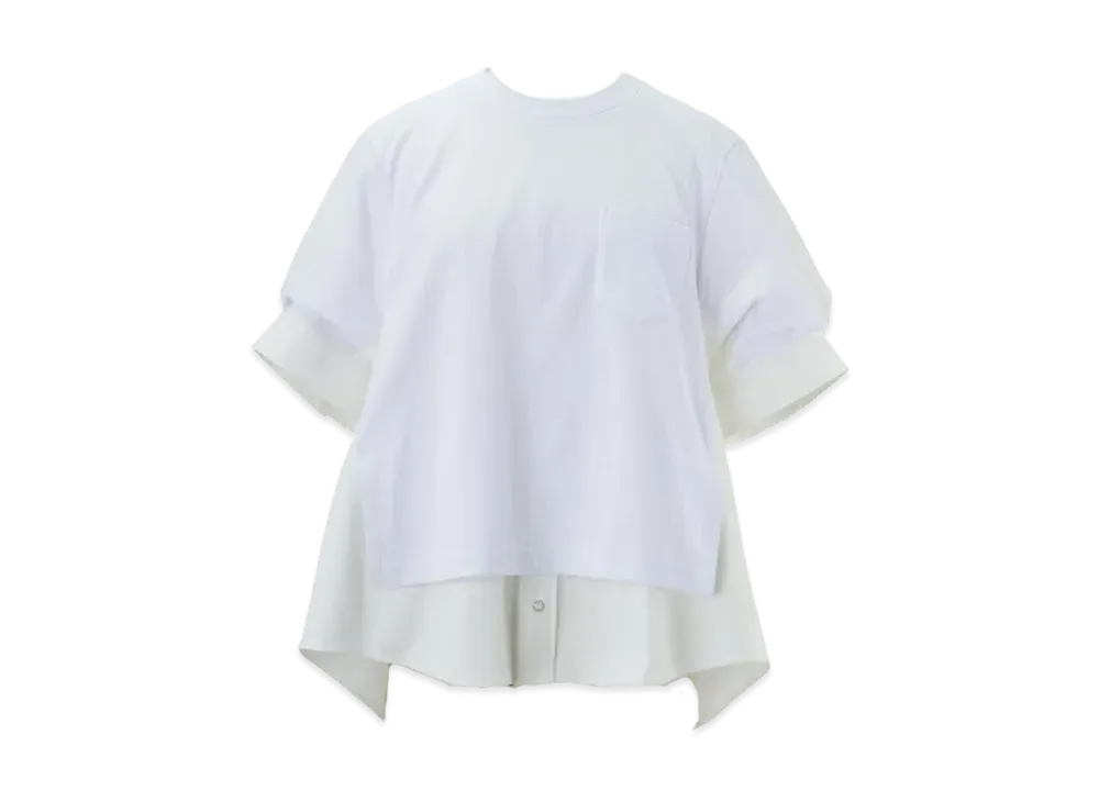 sacai Dungaree x Cotton Jersey T-Shirt "White/Off White"