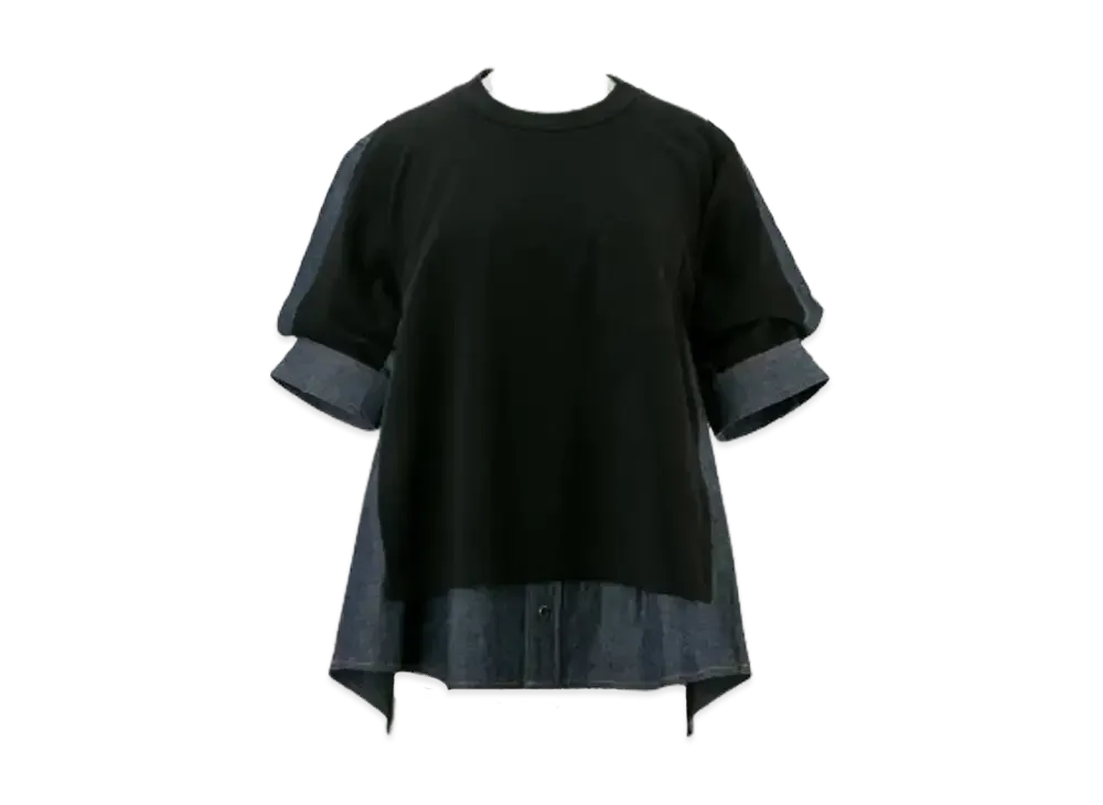 sacai Dungaree x Cotton Jersey T-Shirt "Black/Indigo"