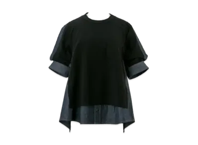 sacai Dungaree x Cotton Jersey T-Shirt "Black/Indigo"